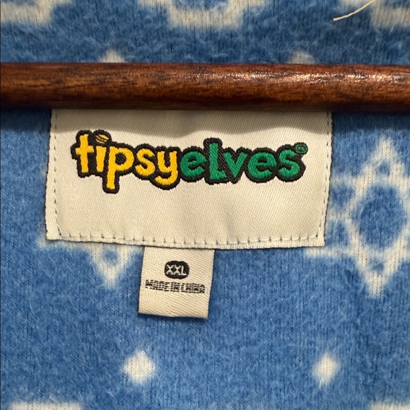 Tipsy Elves Blue and Yellow Hooded Onesie with Star and Menorah Pattern - Picture 5 of 7